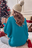 Double Take Full Size Merry Christmas Turtleneck Long Sleeve Sweater Trendsi