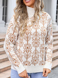 Angel Wings Flower Turtleneck Long Sleeve Sweater Trendsi