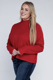 Plus Drop Shoulder Long Sleeve Top Ambiance Apparel