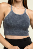 Zenana Washed Ribbed Seamless Cropped Cami Top