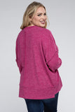 Plus Brushed Melange Drop Shoulder Sweater ZENANA