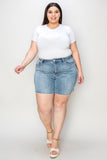 Judy Blue Full Size High Waist Raw Hem Denim Casual Jean Shorts Style #: 15251 Judy Blue