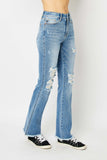 Judy Blue Full Size Distressed Casual Denim Raw Hem Bootcut Jeans Style #: 82542 Judy Blue