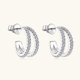 Moissanite 925 Sterling Silver C-Hoop Earrings - Rosa Apparel