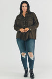 Plus Distressed hem button down oversize shirt Davi & Dani