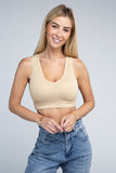 Ambiance Trendy Ribbed V-Neck Cropped Pullover Tank Top Ambiance Apparel