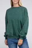 Acid Wash Fleece Oversized Pullover ZENANA