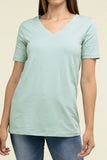 Zenana Casual Cotton V-Neck Short Sleeve T-Shirts ZENANA