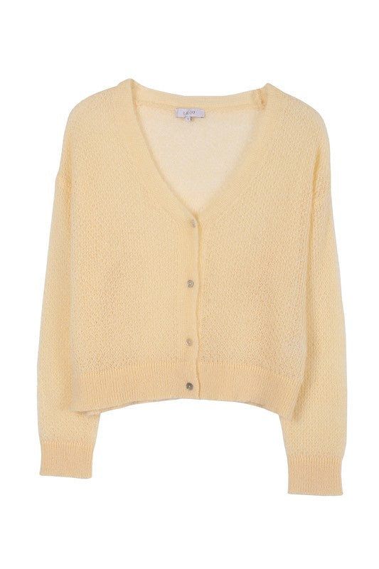 Wool blended sheer cardigan Lilou