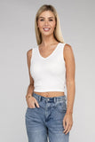 Zenana Casual Ribbed Scoop Neck Cropped Sleeveless Top ZENANA