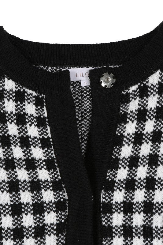 Black check knitted jacket Lilou