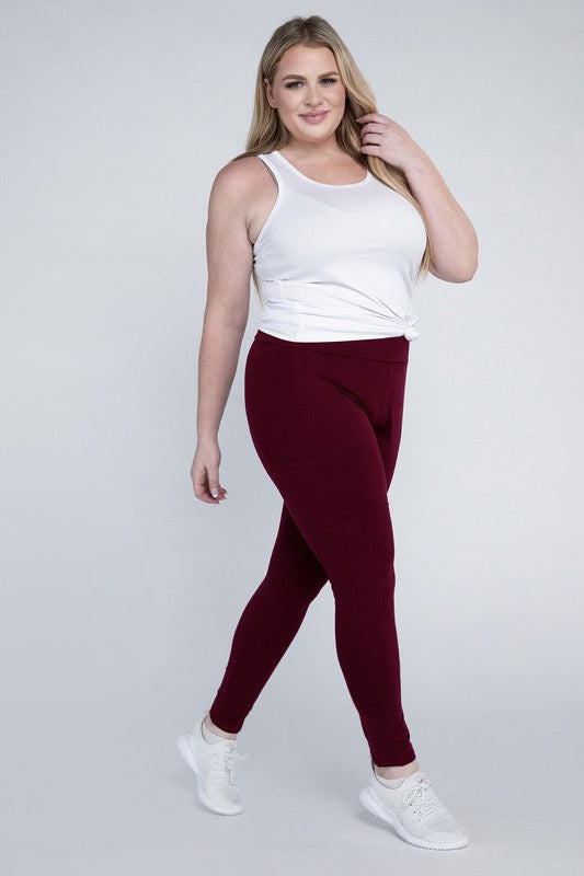 Plus Everyday Leggings with Pockets Ambiance Apparel