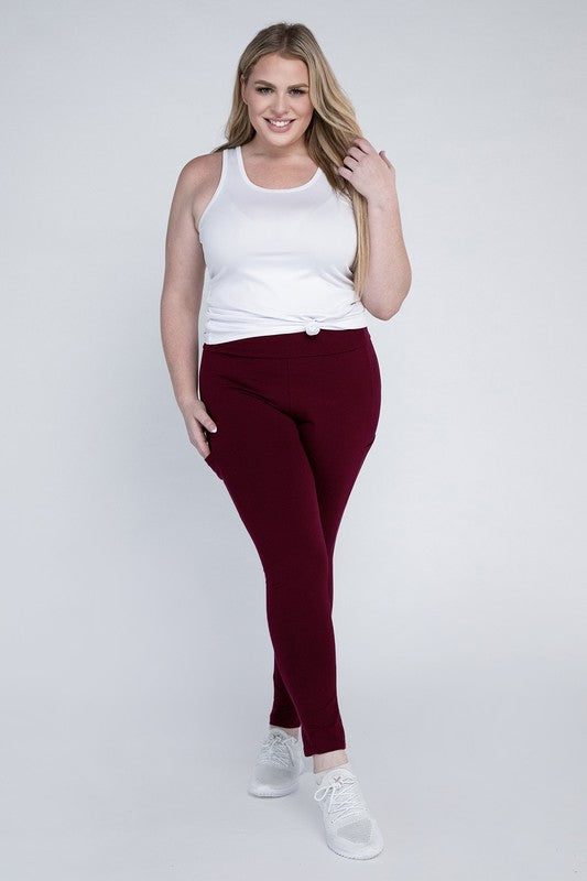 Plus Everyday Leggings with Pockets Ambiance Apparel