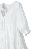 Lilou V-Neck 3/4 Raglan Sleeves Tiered Mini Dress With Tassel Lilou