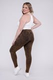 Plus Mineral Washed Wide Waistband Yoga Leggings ZENANA