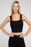 Zenana Cotton Square Neck Cropped Cami Top ZENANA