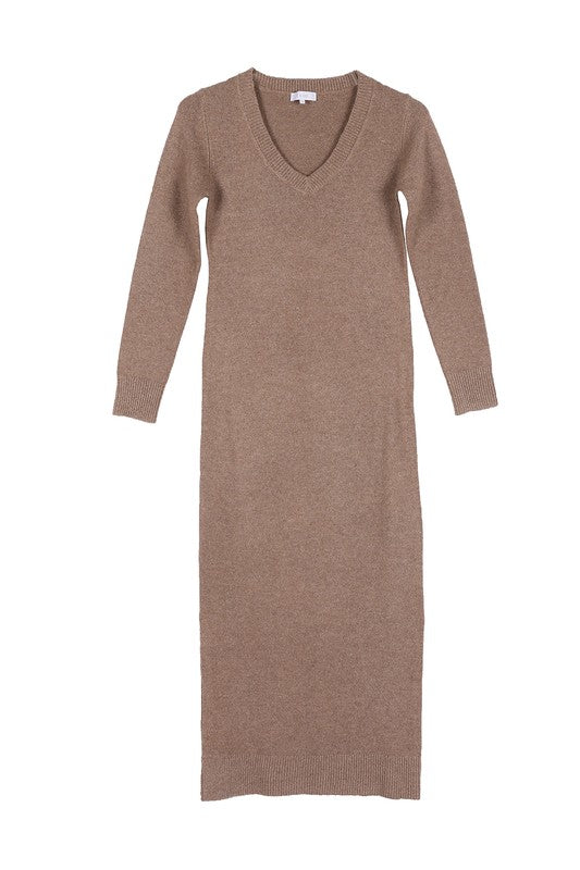 V-Neck Sweater Maxi Dress Lilou