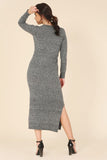 V-Neck Sweater Maxi Dress Lilou