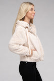 Ambiance Fluffy Zip-Up Teddy Sweater Hoodie Ambiance Apparel