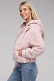 Ambiance Fluffy Zip-Up Teddy Sweater Hoodie Ambiance Apparel