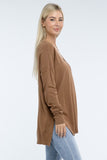 Hi-Low Hem Front Seam Sweater ZENANA