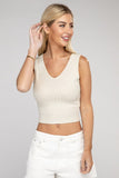 Zenana Casual Ribbed Scoop Neck Cropped Sleeveless Top ZENANA