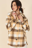 Plaid sherpa jacket with pockets Lilou