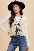 Annie Wear V-Neck Tie Detail Vest Coat Trendsi