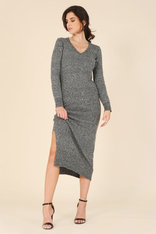 V-Neck Sweater Maxi Dress Lilou