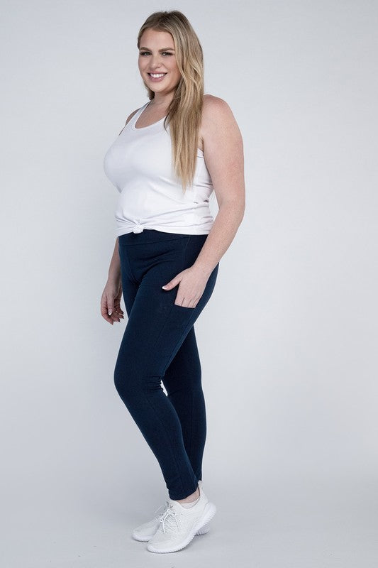 Plus Everyday Leggings with Pockets Ambiance Apparel