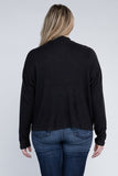 Plus Drop Shoulder Long Sleeve Top Ambiance Apparel