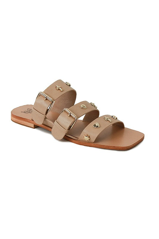 D-LANA-02-STUDDED, FLAT, SANDALS - Rosa Apparel