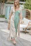 Solid Long Cardigan With Fringe Davi & Dani