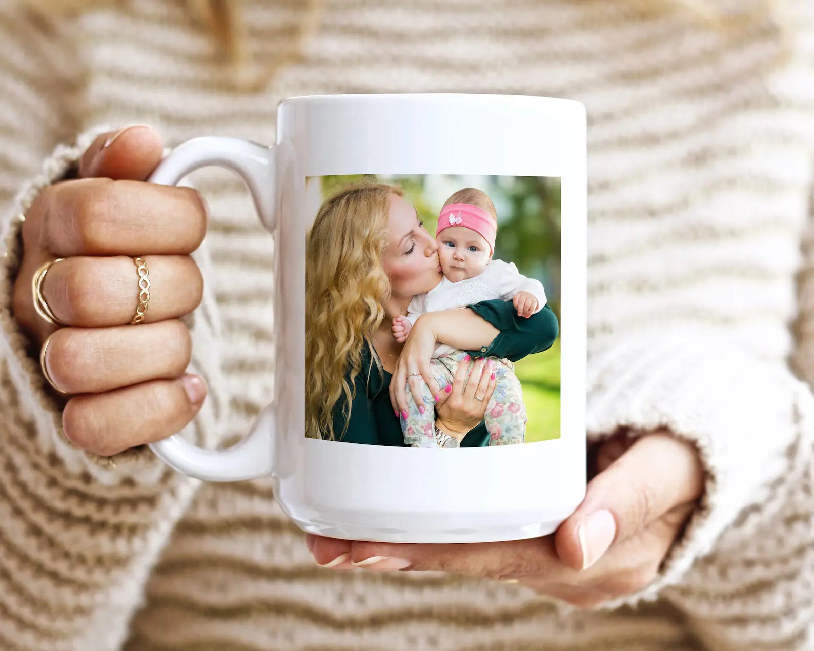 Custom Coffee Mug with Photo, Personalized Picture Coffee Cup, Anniversary Mug Gift for Him / Her, Customizable Logo-Text Mug Rosa Apparel