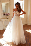 Juliet Sleeveless A-Line Skirt Floral Corset and Straps Wedding Dress - JT2495AW