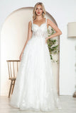 Juliet Sleeveless A-Line Skirt Floral Corset and Straps Wedding Dress - JT2495AW