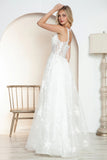 Juliet Sleeveless A-Line Skirt Floral Corset and Straps Wedding Dress - JT2495AW