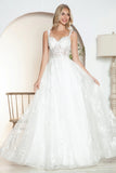 Juliet Sleeveless A-Line Skirt Floral Corset and Straps Wedding Dress - JT2495AW