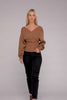 Zenana Viscose Cross Wrap V-Neck Pullover Sweater