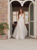 Double V Neck Lace Tulle Wedding Dress