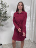 Culture Code Full Size Tie Front Half Zip Long Sleeve Shirt Dress