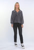 Zenana Washed Collared Henley Hip Length Sweater