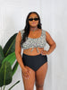 Marina West Swim Sanibel Crop Swim Top and Ruched Bottoms Set in Black