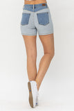 Judy Blue Full Size Color Block Denim Shorts - Rosa Apparel