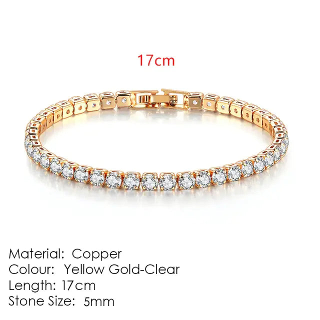 Fashion Multicolor Zircona Tennis Chain Bracelet for Women - Rosa Apparel