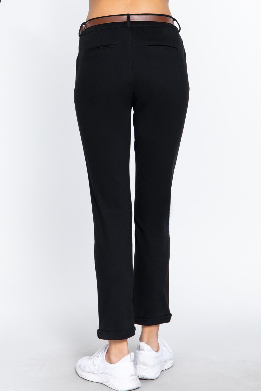 ACTIVE BASIC Cotton-Span Twill Straight Pants - Rosa Apparel