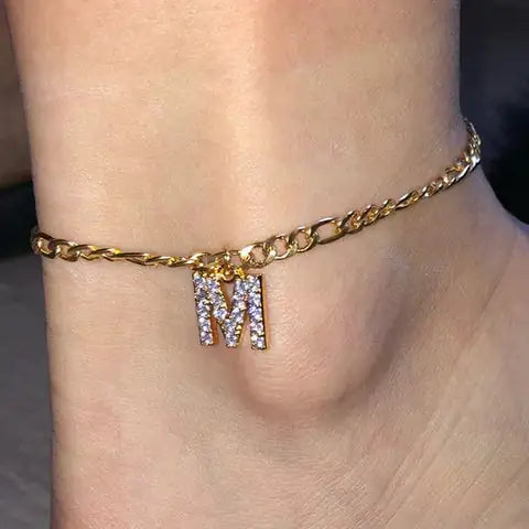 Initial Anklet Jewelry Accessory - Rosa Apparel