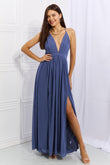 OneTheLand Captivating Muse Open Crossback Maxi Dress - Rosa Apparel