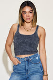 Zenana Ribbed Washed Square Neck Tank - Rosa Apparel