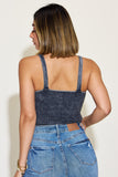 Zenana Ribbed Washed Square Neck Tank - Rosa Apparel